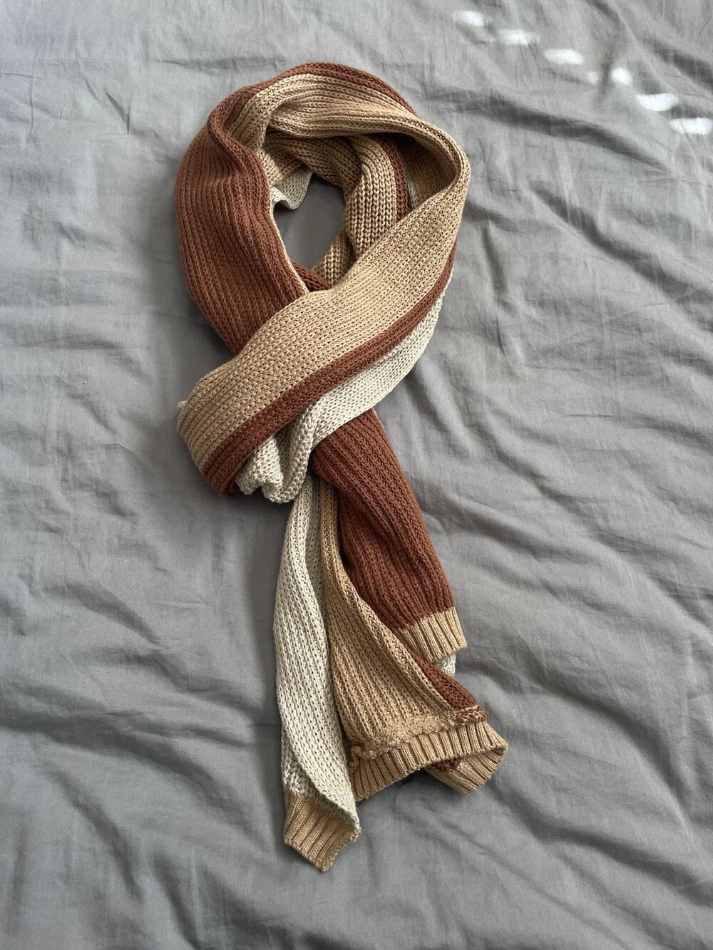 Ideas Brown Knit Scarf – Long Stretchy Winter Scarf